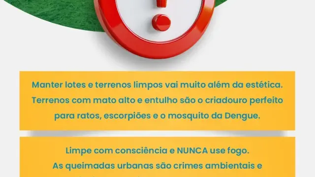 Prefeitura reforça conscientização sobre limpeza de lotes urbanos